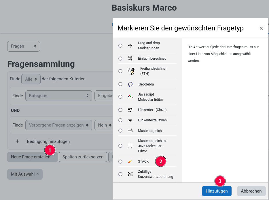 Kursfragen erstellen 2